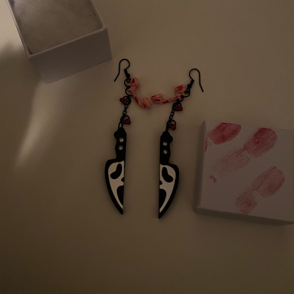 Ghostface Scream theme earrings